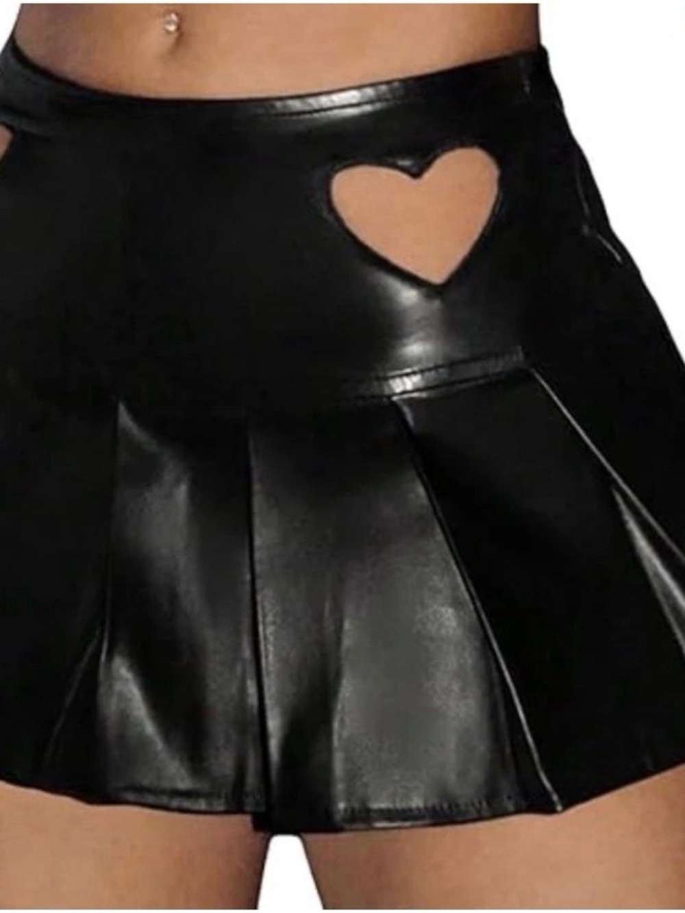 SHEIN Black Faux Leather Mini Skirt